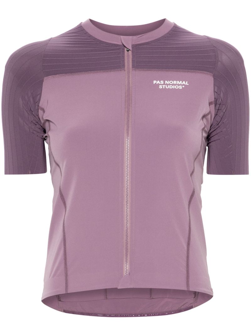 Purple Logo Print Lightweight Cycling Top