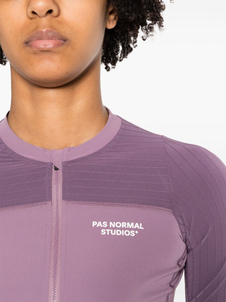 Purple Logo Print Lightweight Cycling Top