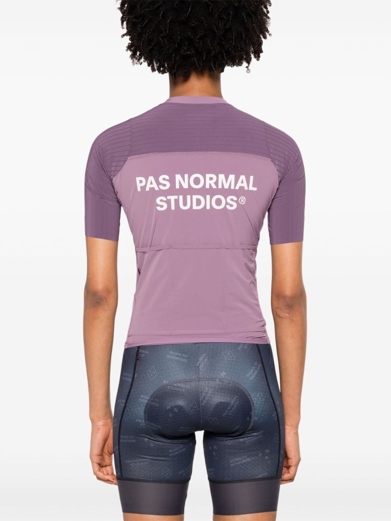 Purple Logo Print Lightweight Cycling Top