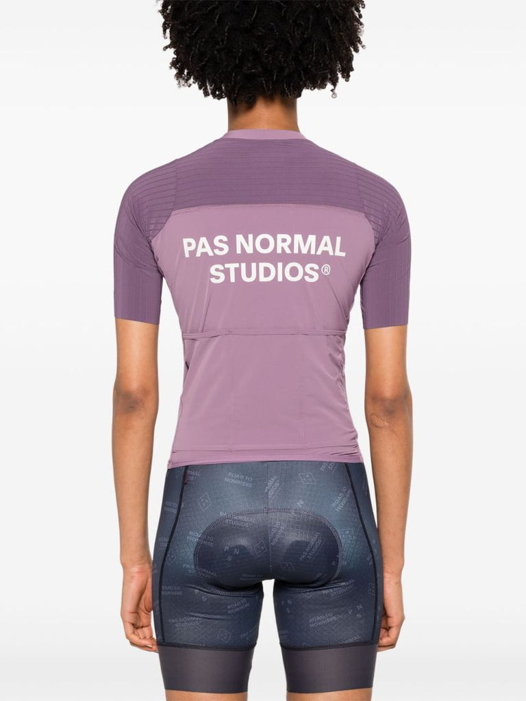 Purple Logo Print Lightweight Cycling Top