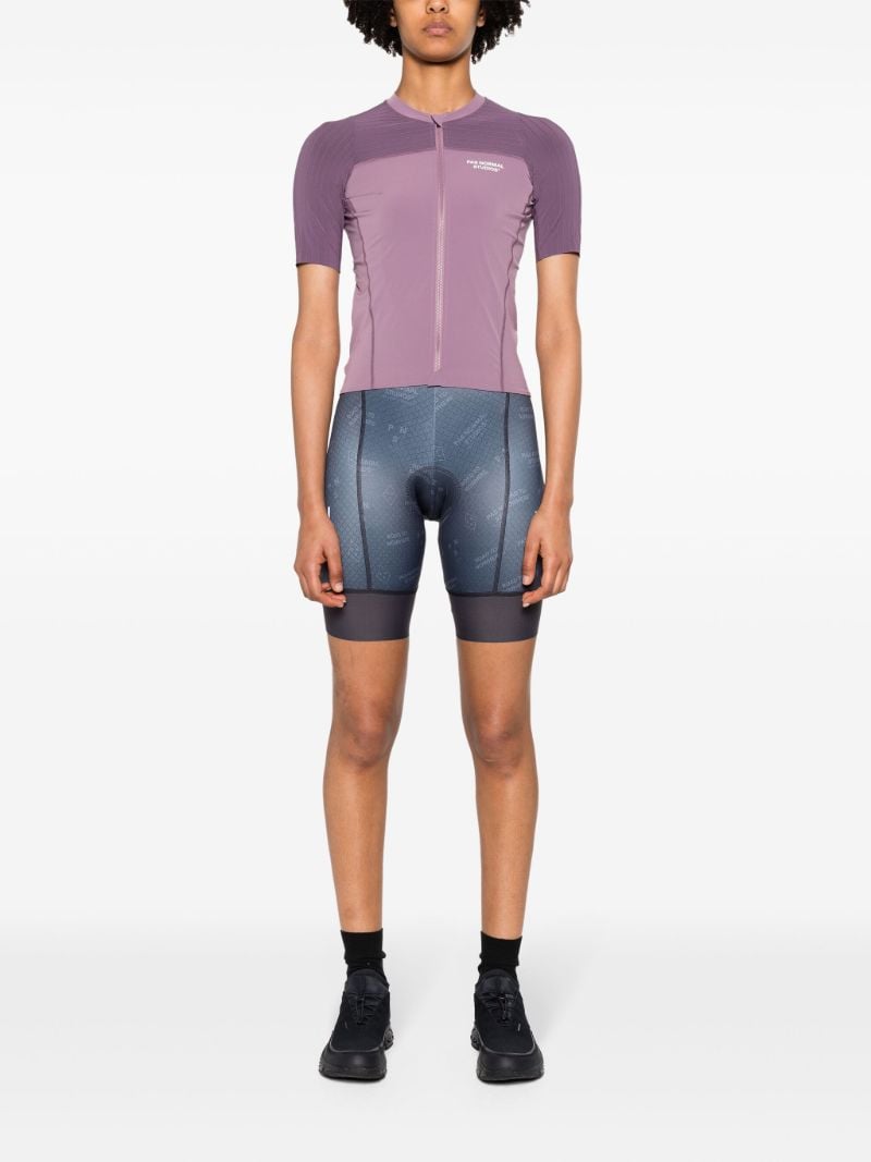 Purple Logo Print Lightweight Cycling Top