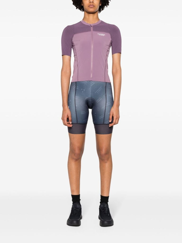 Purple Logo Print Lightweight Cycling Top