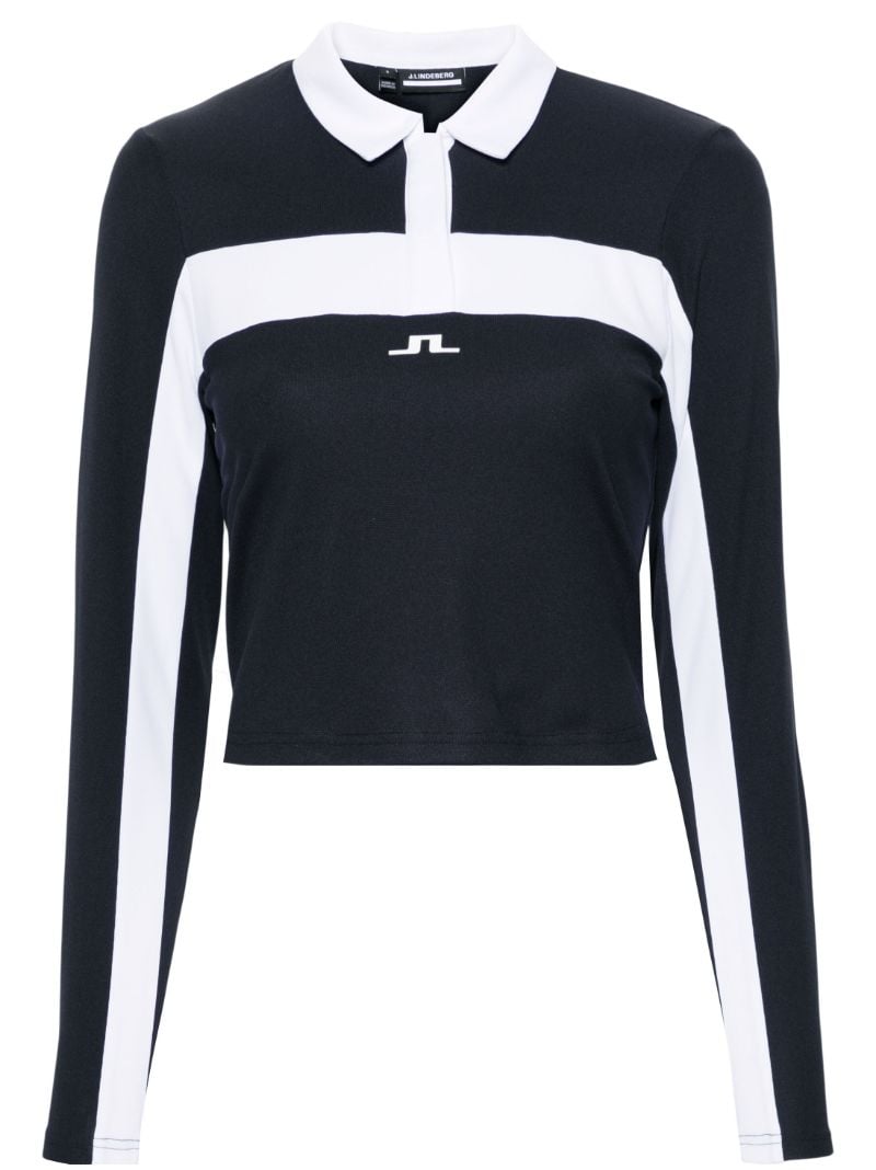 Blue Zahara Cropped Polo Top