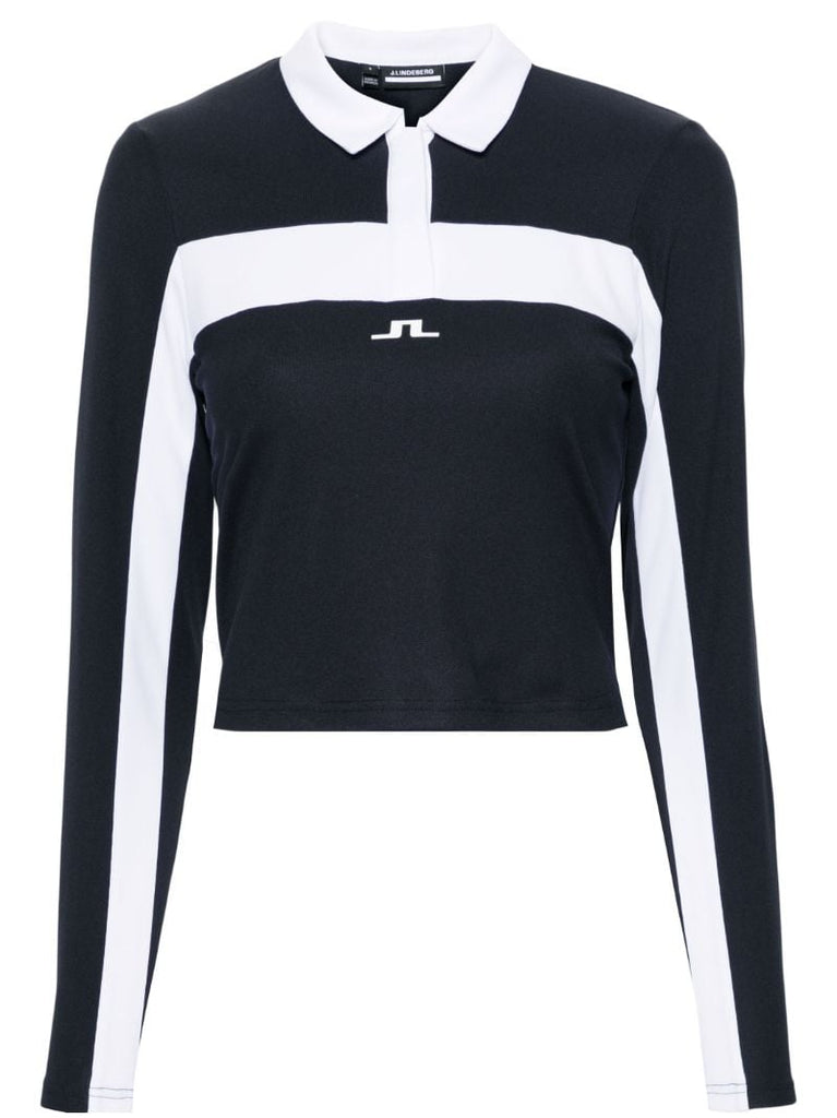Blue Zahara Cropped Polo Top
