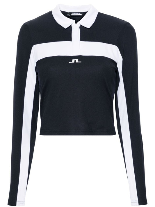 Blue Zahara Cropped Polo Top