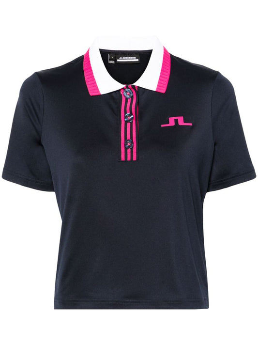 Blue Lerato Cropped Polo Shirt