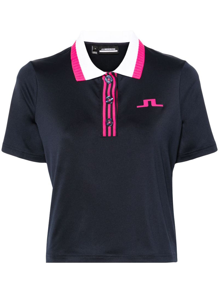 Blue Lerato Cropped Polo Shirt
