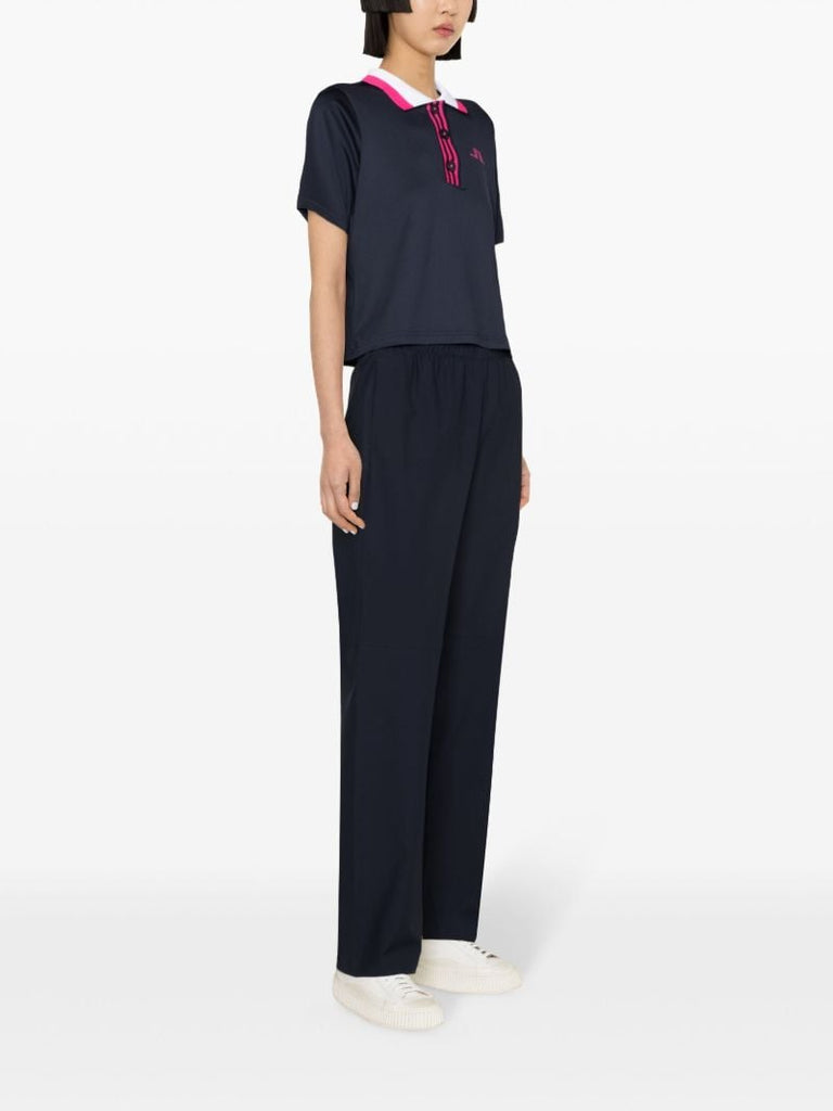 Blue Lerato Cropped Polo Shirt