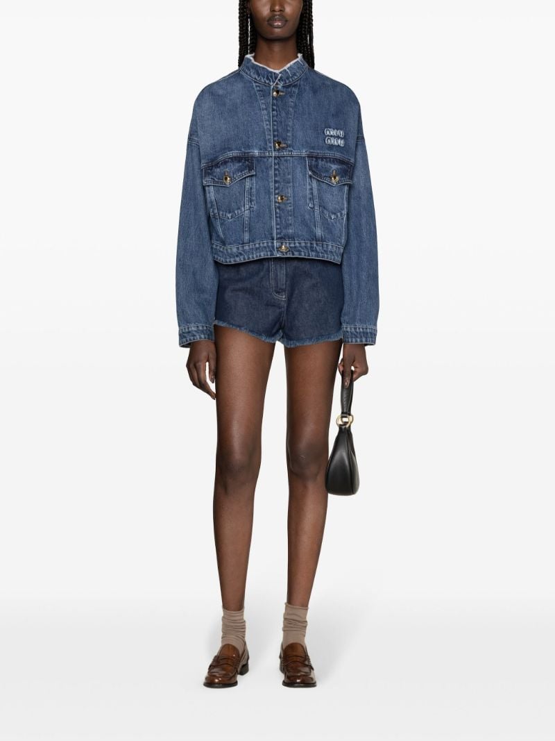 Blue Logo-appliquÃ_x0083_Â© Denim Jacket