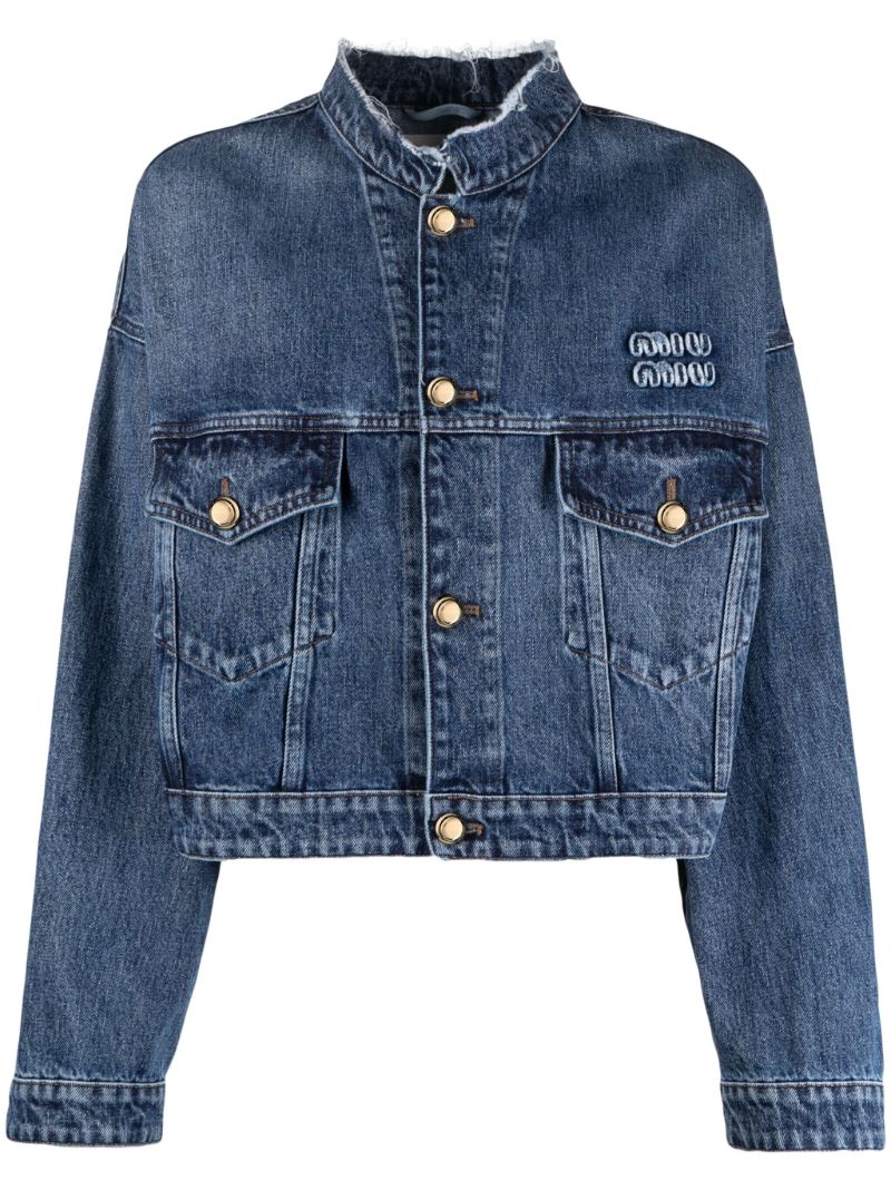 Blue Logo-appliquÃ_x0083_Â© Denim Jacket