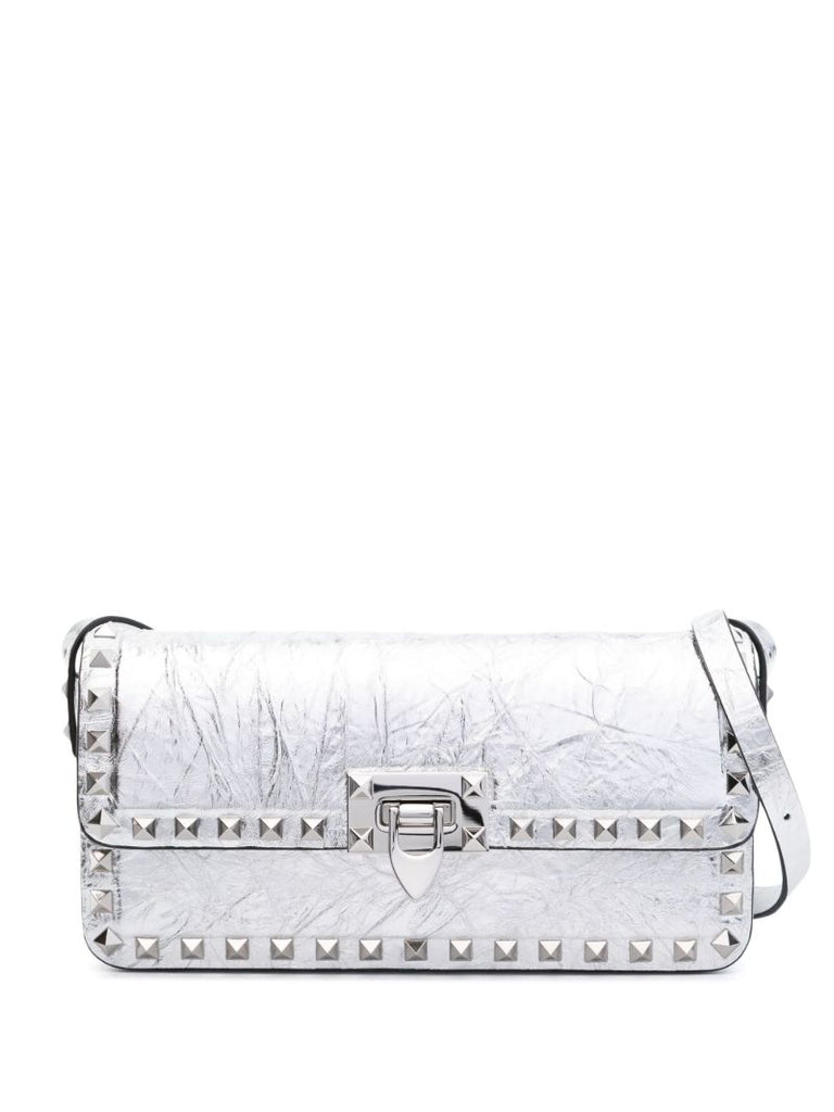 Silver Rockstud23 E/w Leather Shoulder Bag