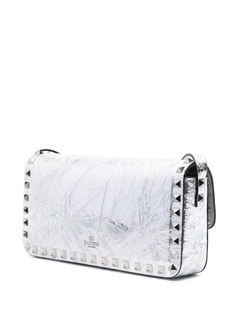 Silver Rockstud23 E/w Leather Shoulder Bag