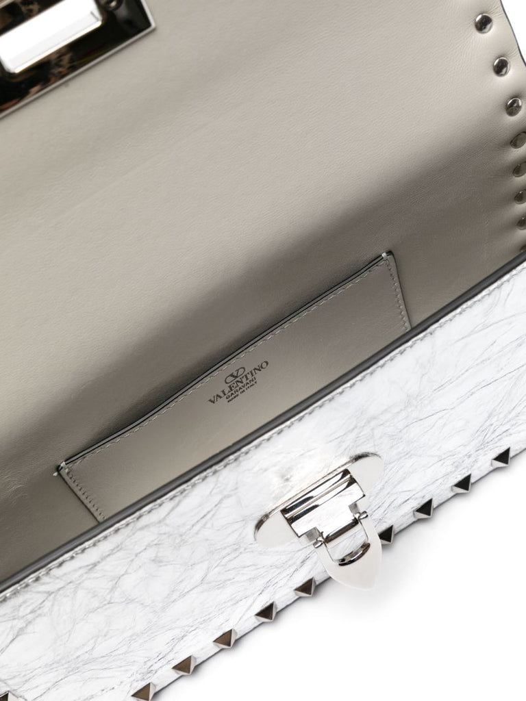 Silver Rockstud23 E/w Leather Shoulder Bag