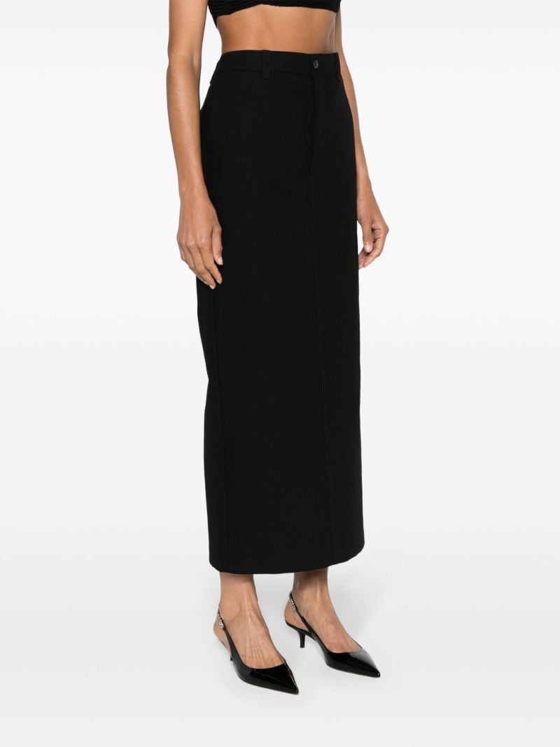 Black Straight-cut Cotton Maxi Skirt
