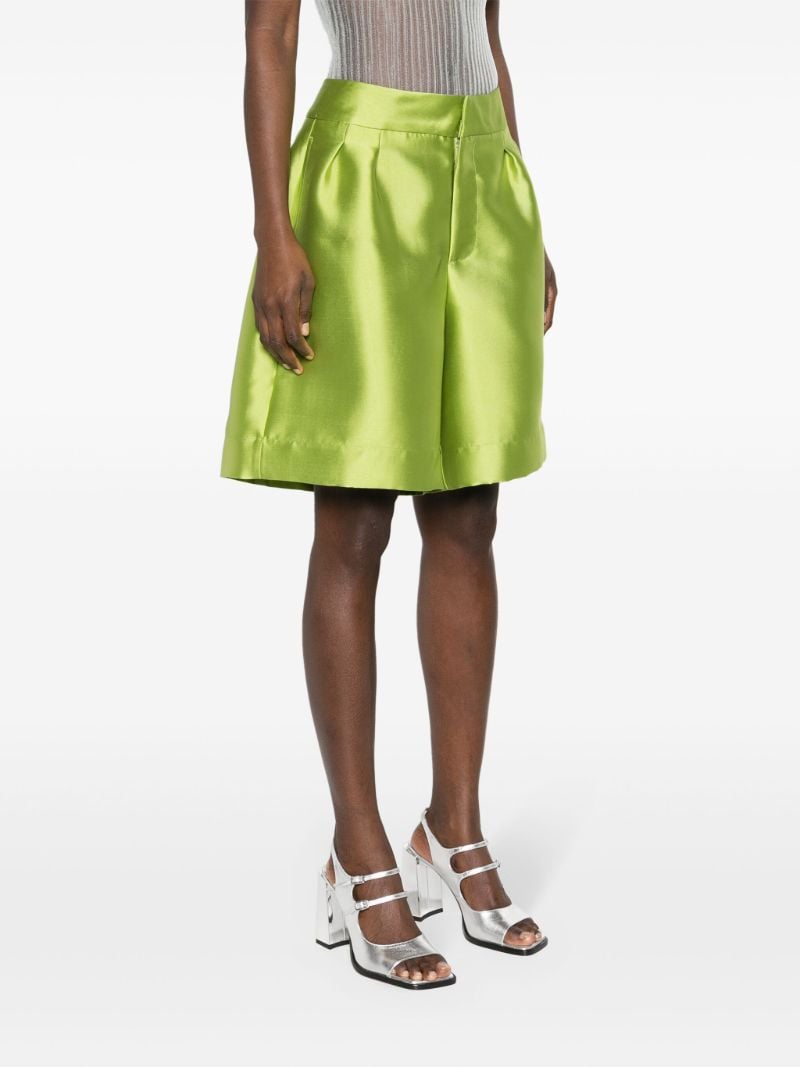 Green Tailored Taffeta Shorts
