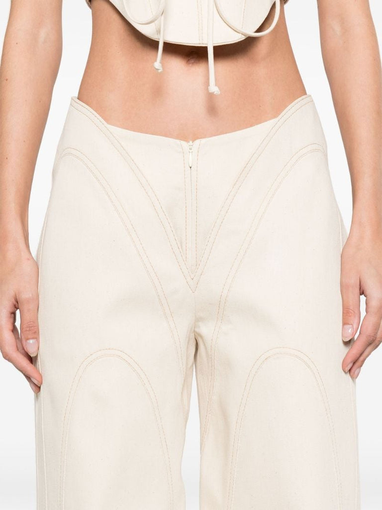 Neutral Mid-rise Straight Jeans