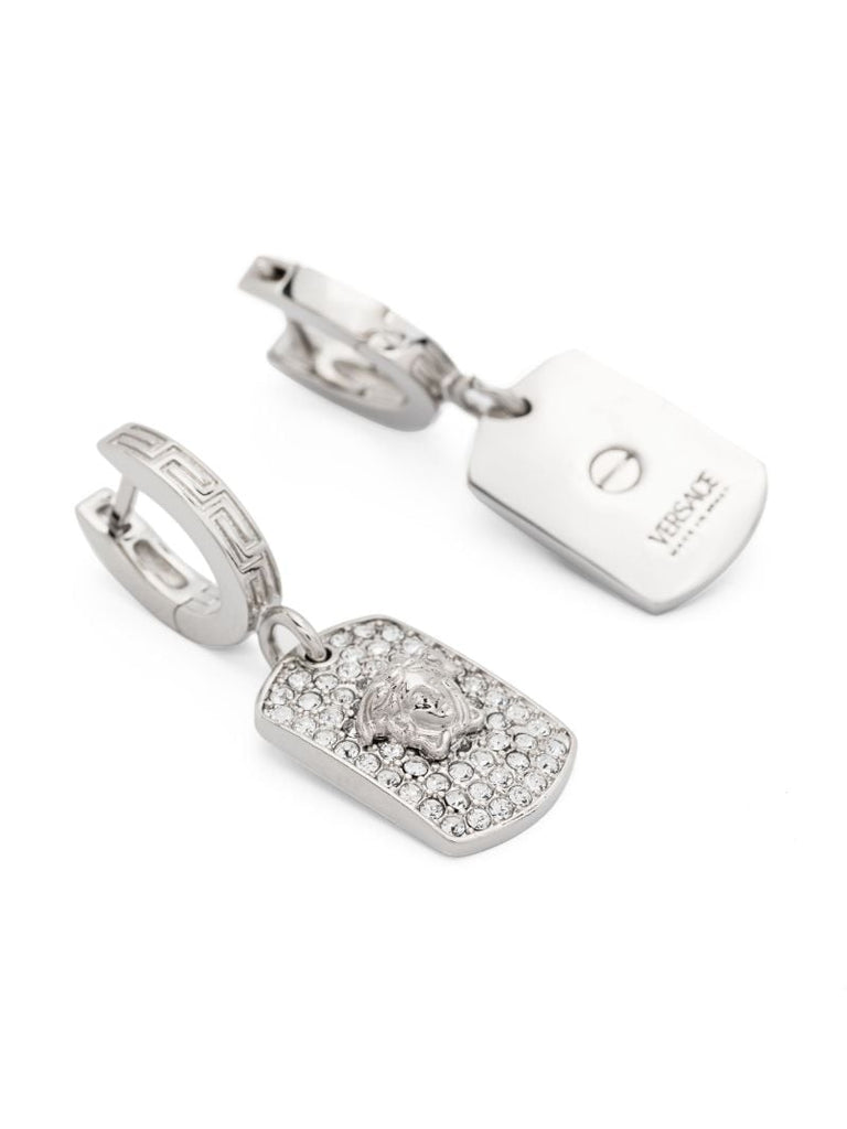 Silver Medusa Head Earrings