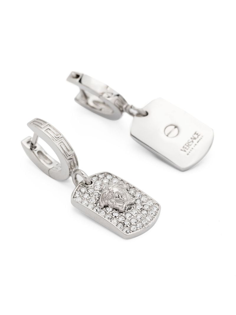 Silver Medusa Head Earrings