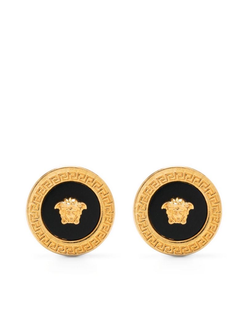 Gold Medusa Head Earrings