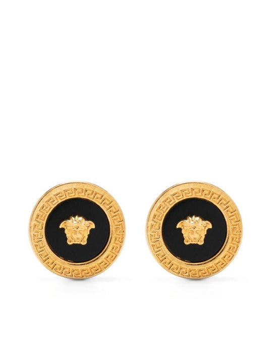 Gold Medusa Head Earrings