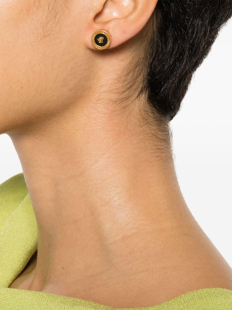 Gold Medusa Head Earrings