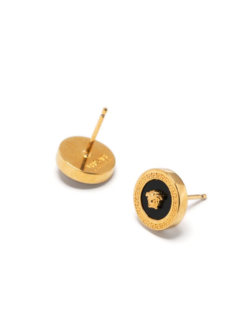 Gold Medusa Head Earrings