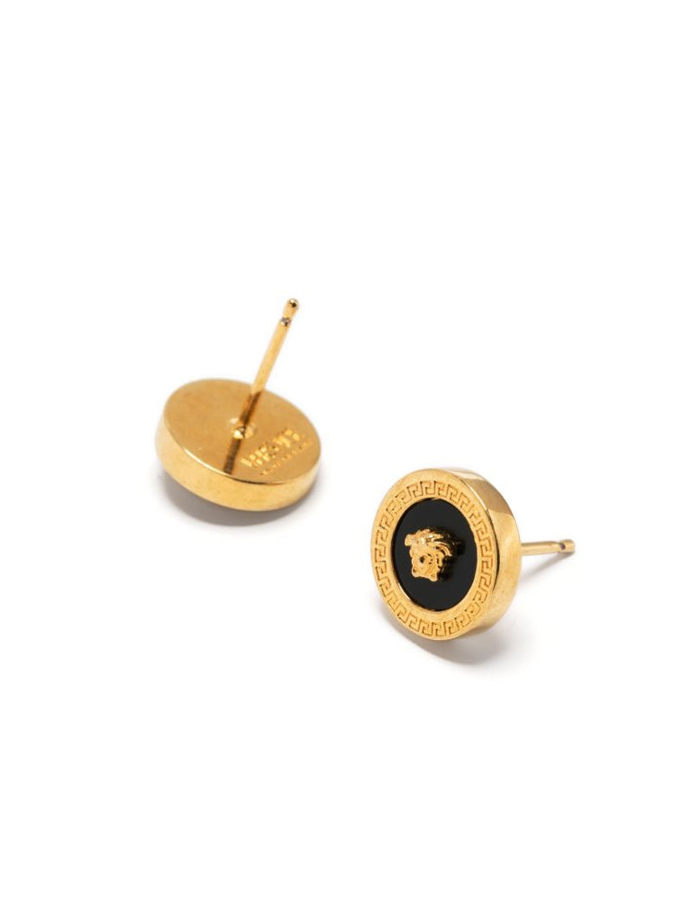 Gold Medusa Head Earrings