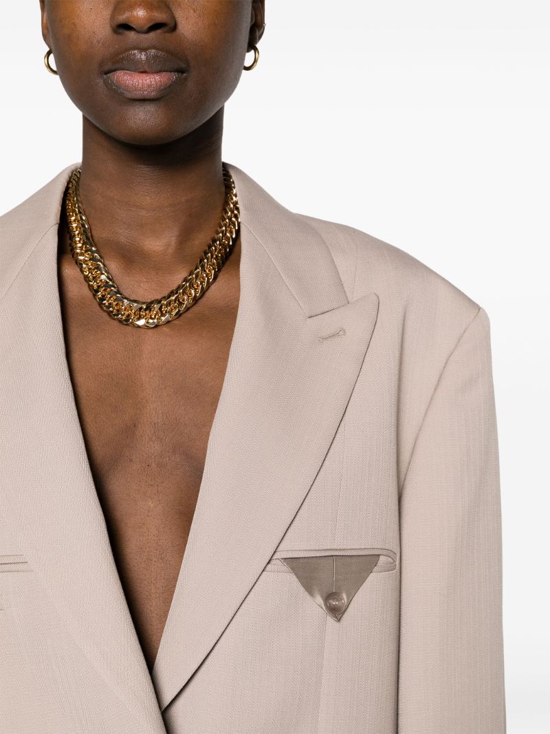 Neutral Single-breasted Blazer