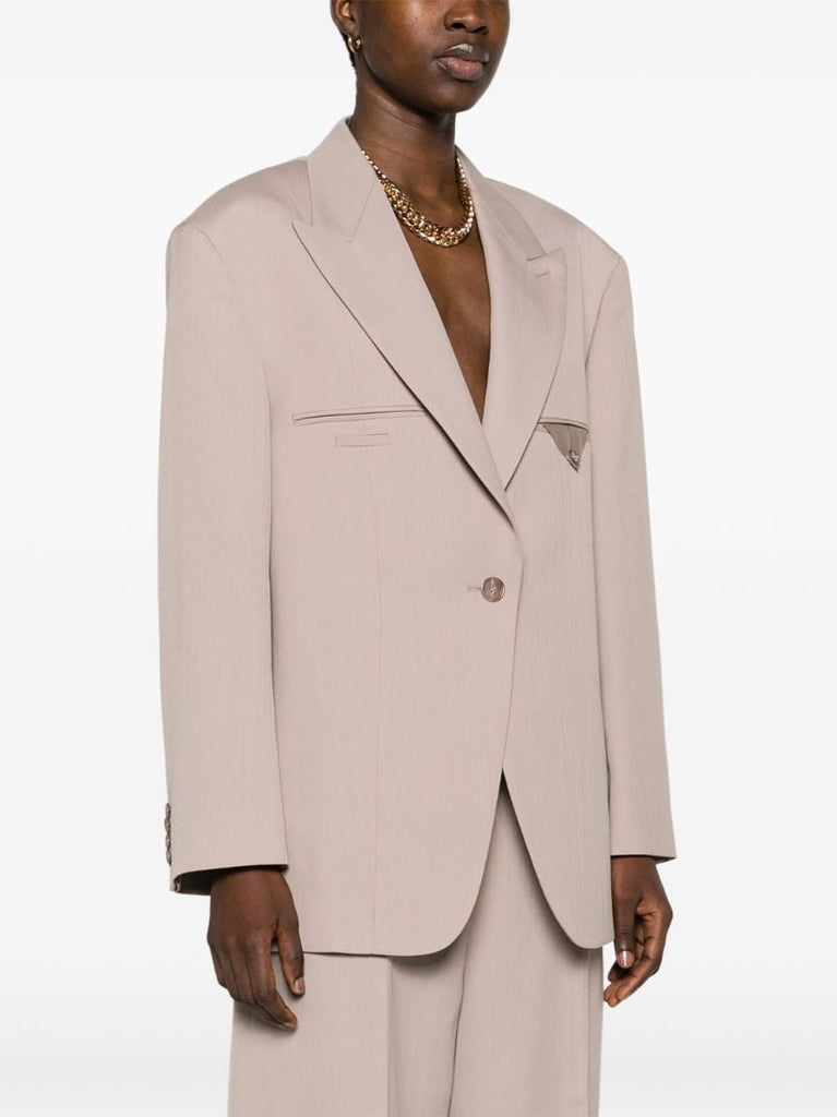 Neutral Single-breasted Blazer