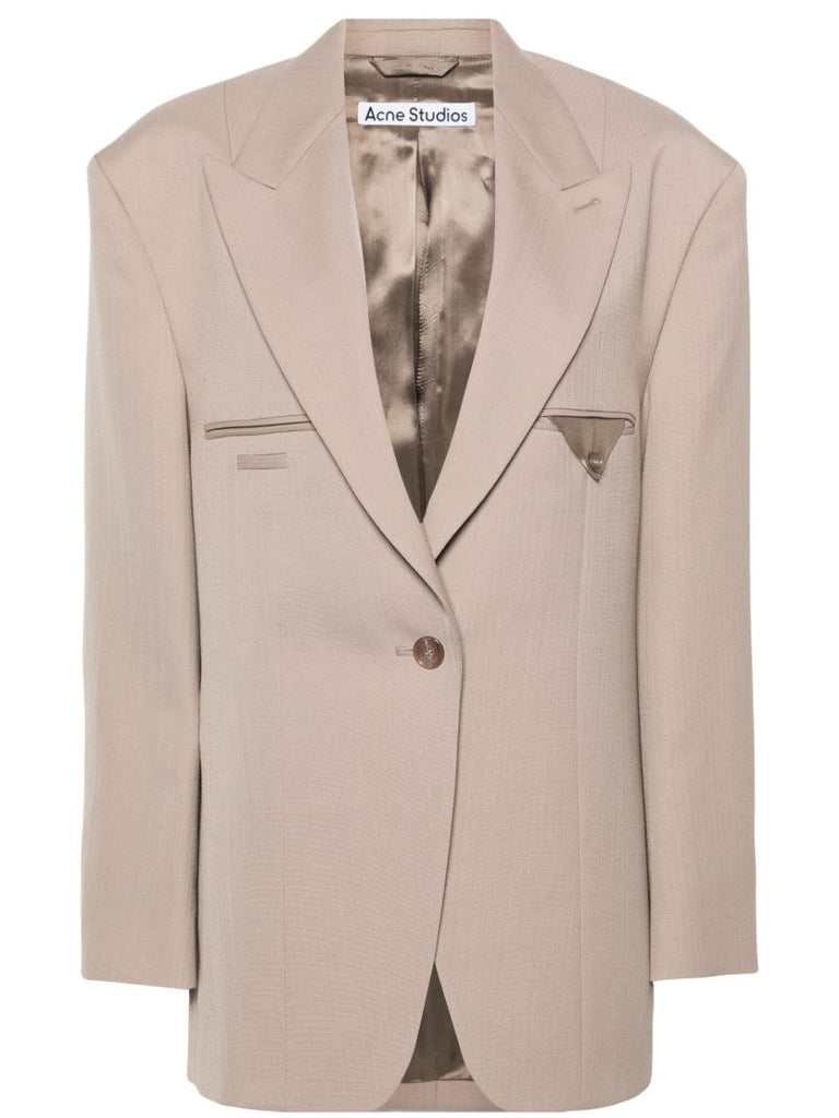 Neutral Single-breasted Blazer