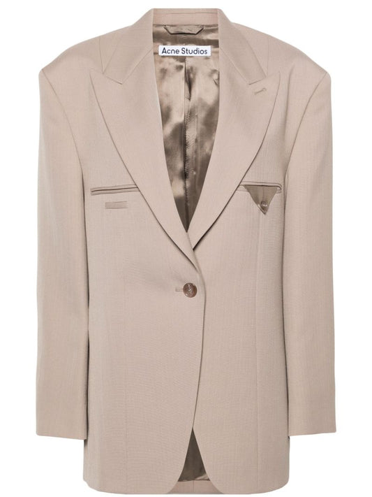 Neutral Single-breasted Blazer