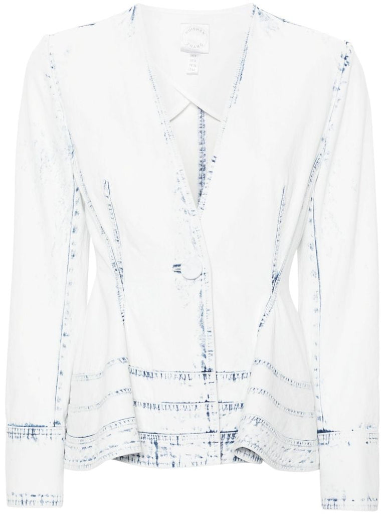Blue Igone Peplum Denim Jacket