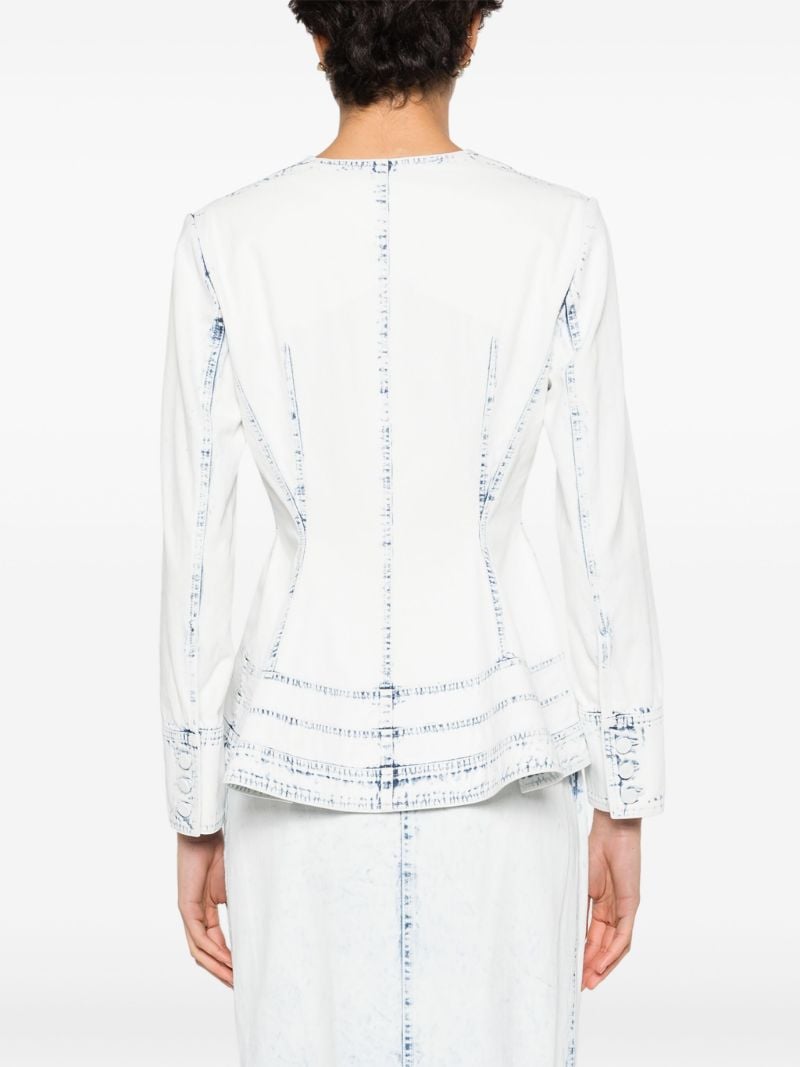 Blue Igone Peplum Denim Jacket