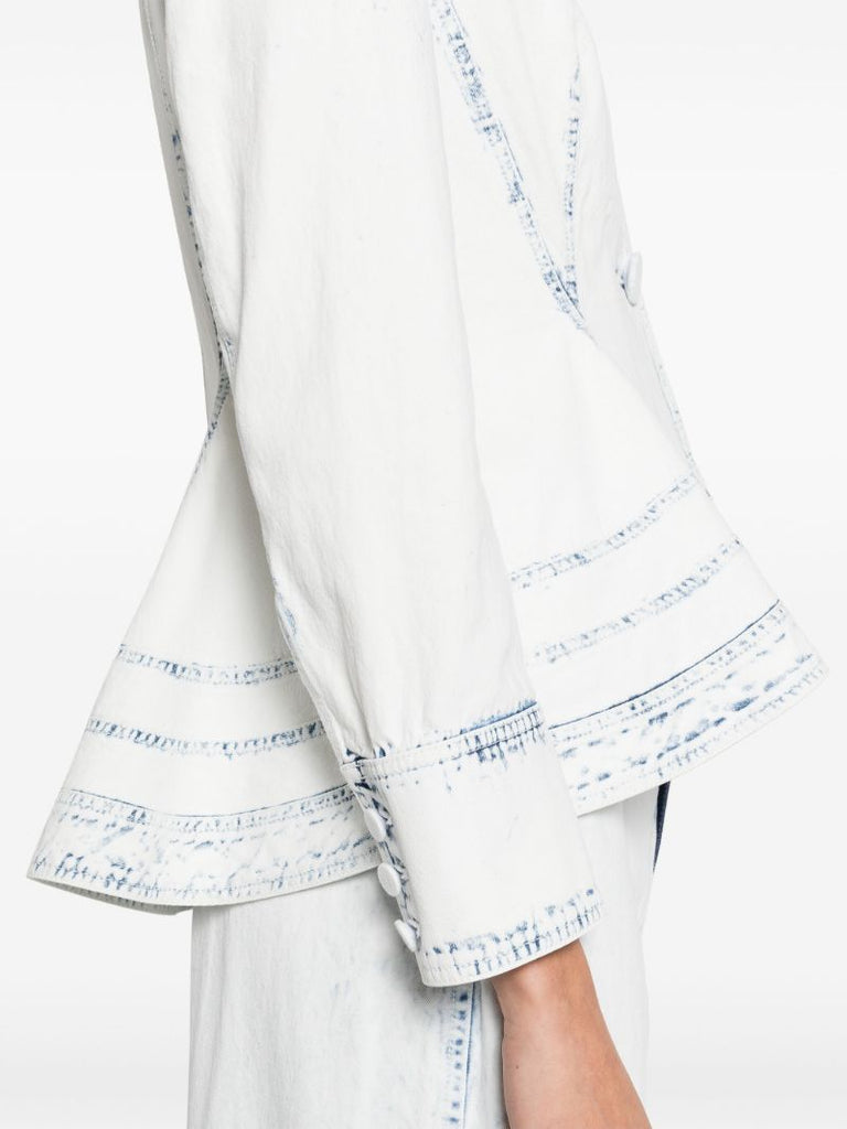 Blue Igone Peplum Denim Jacket