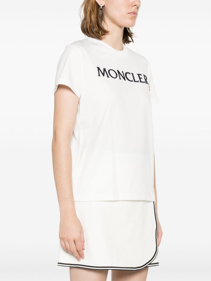 White Logo-embroidered T-shirt