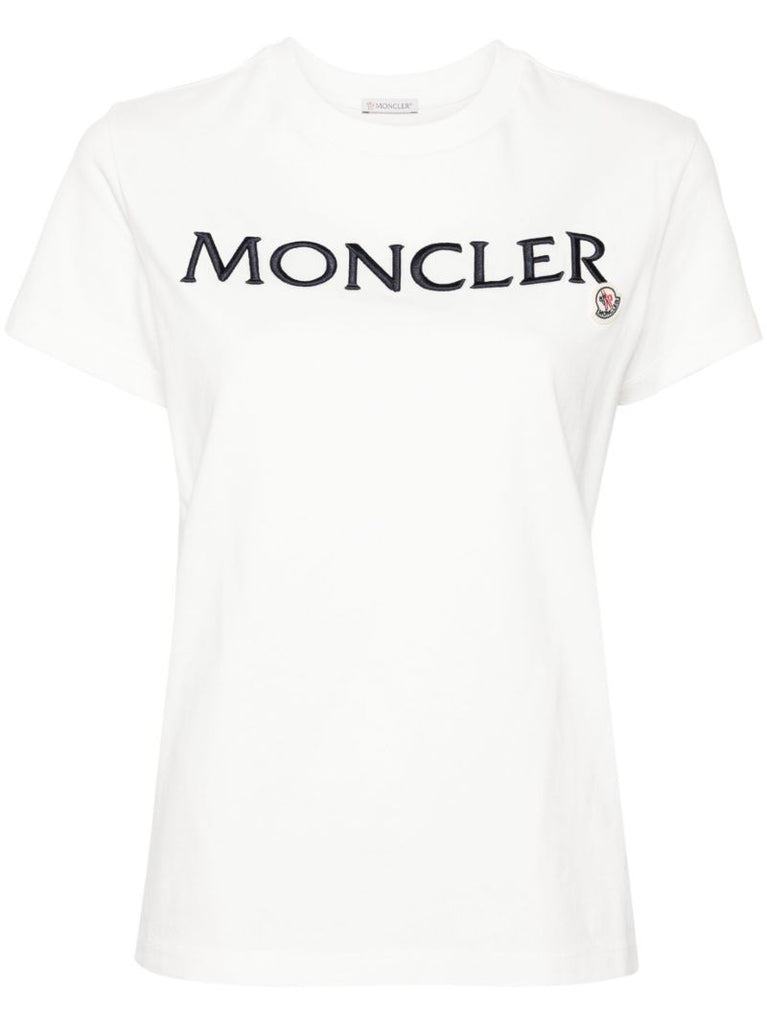 White Logo-embroidered T-shirt