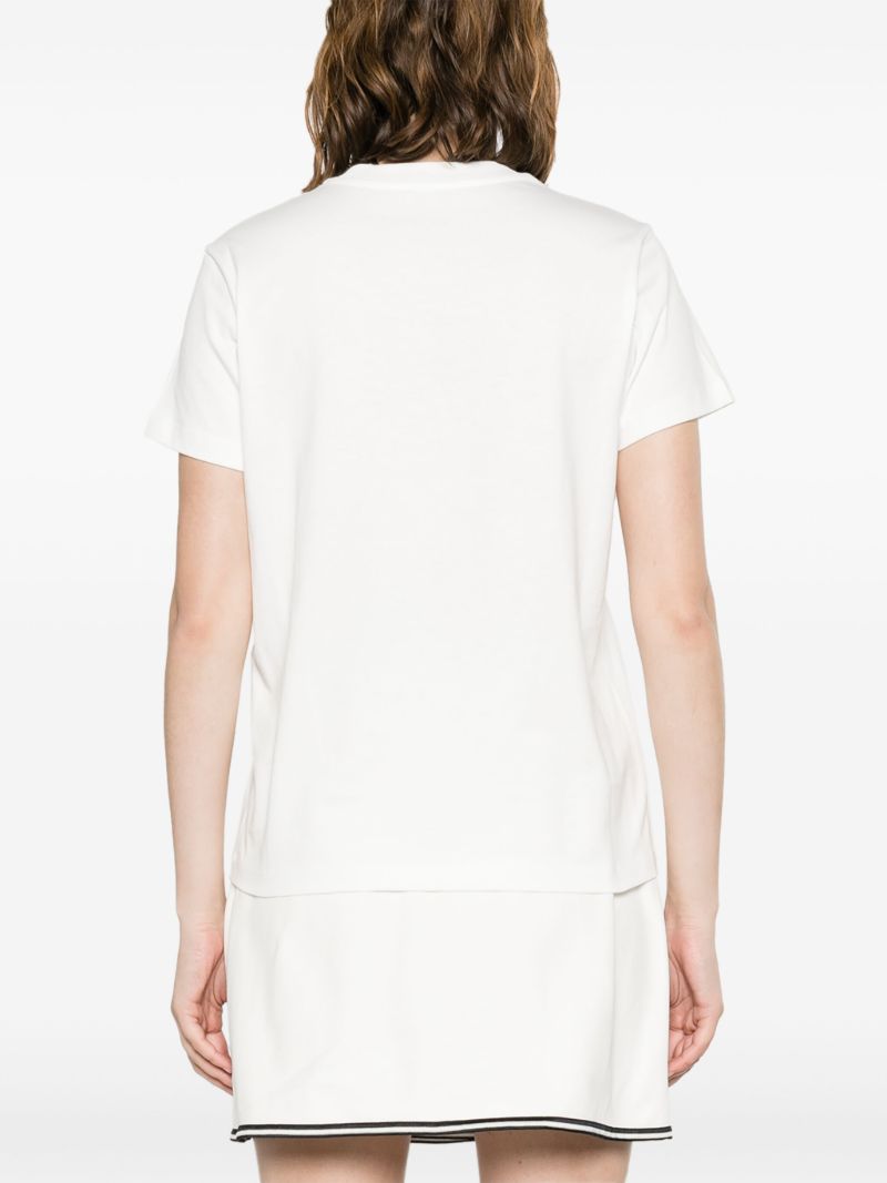 White Logo-embroidered T-shirt