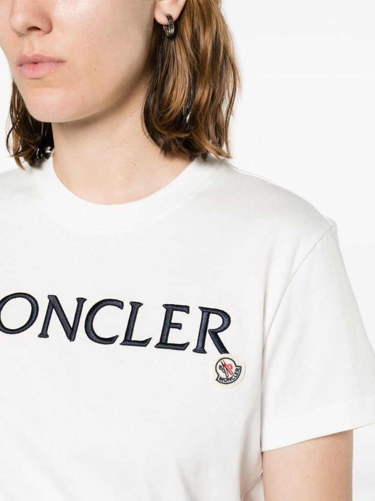 White Logo-embroidered T-shirt