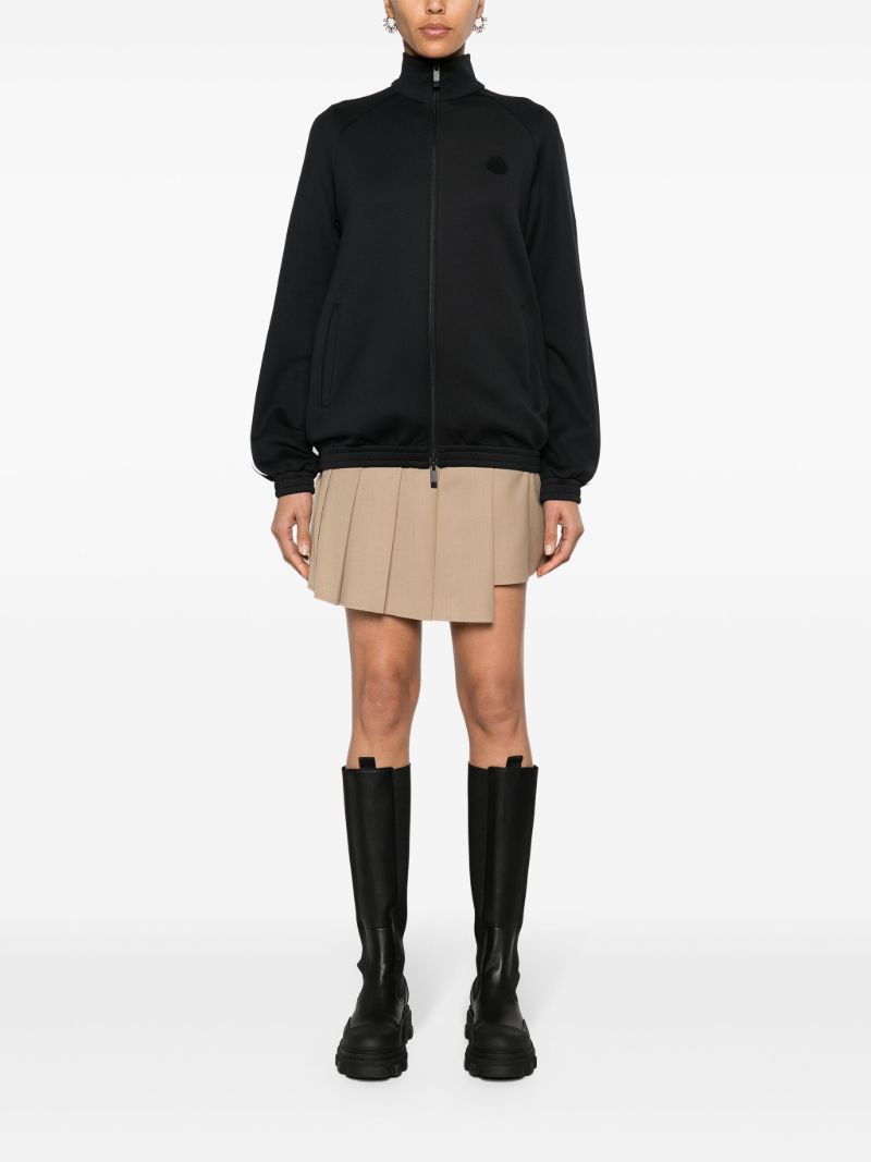 Black Logo-appliquÃ_x0083_Â© Zip-up Jacket