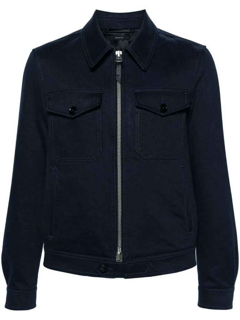 Blue Cotton-blend Jacket