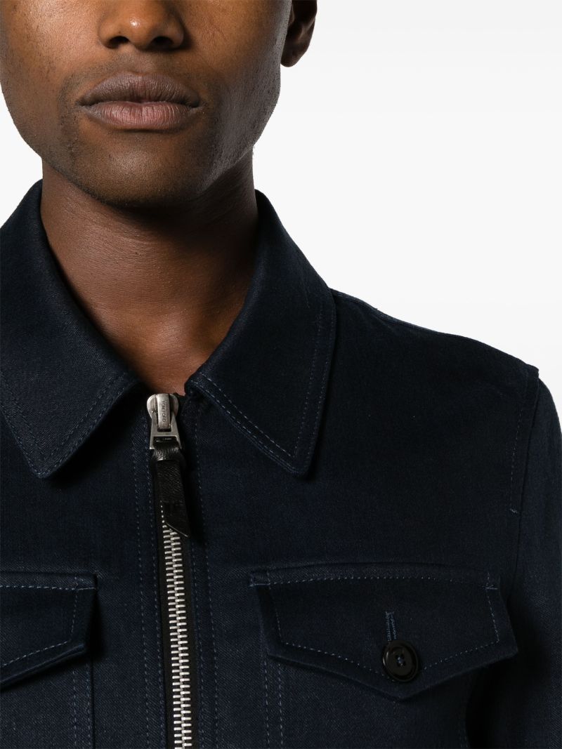 Blue Cotton-blend Jacket