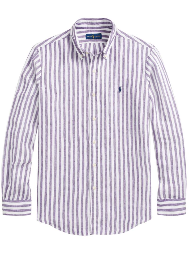 Blue and White Striped Linen Shirt