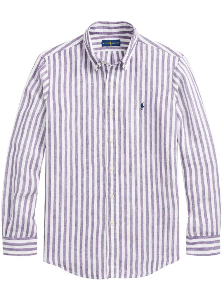 Blue and White Striped Linen Shirt
