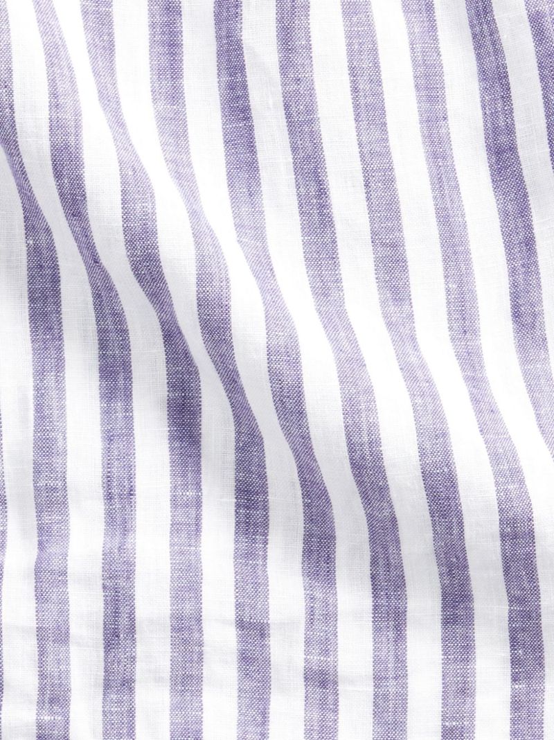 Blue and White Striped Linen Shirt