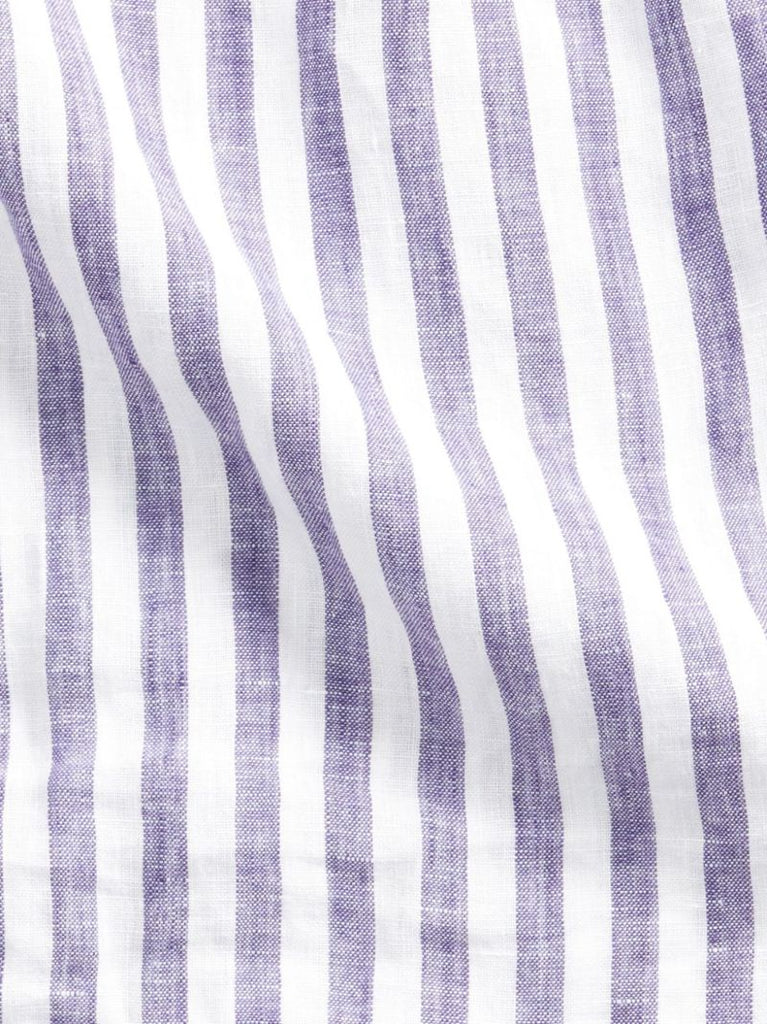 Blue and White Striped Linen Shirt