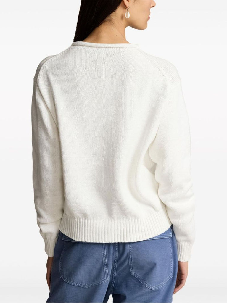White the Ralph & Ricky Bear Cotton Sweater