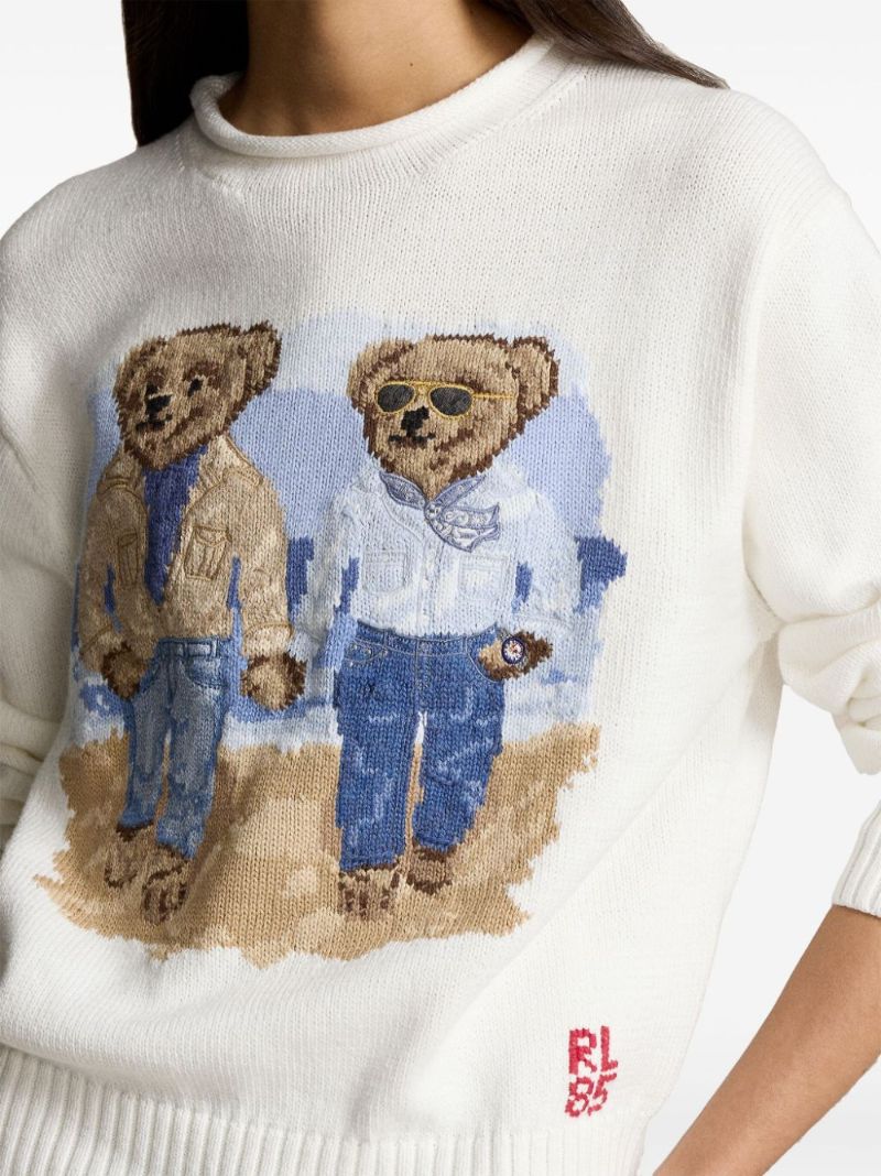 White the Ralph & Ricky Bear Cotton Sweater