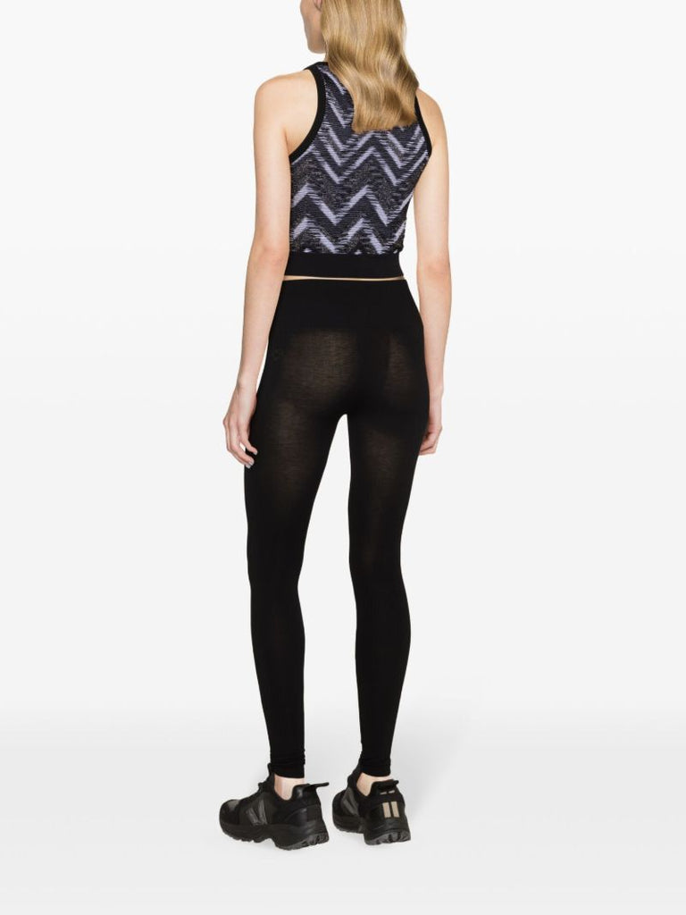 Black Zigzag-woven Tank Top