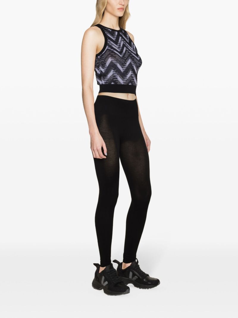Black Zigzag-woven Tank Top