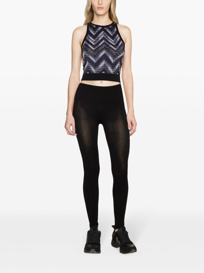 Black Zigzag-woven Tank Top